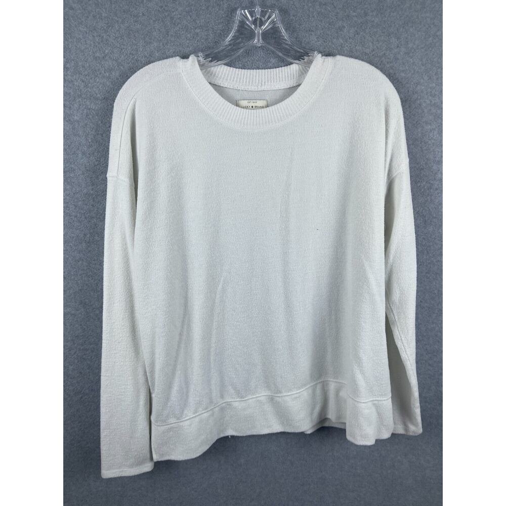 Lucky Brand Sweater Women's M White Long Sleeve Pullover Light Business Casual